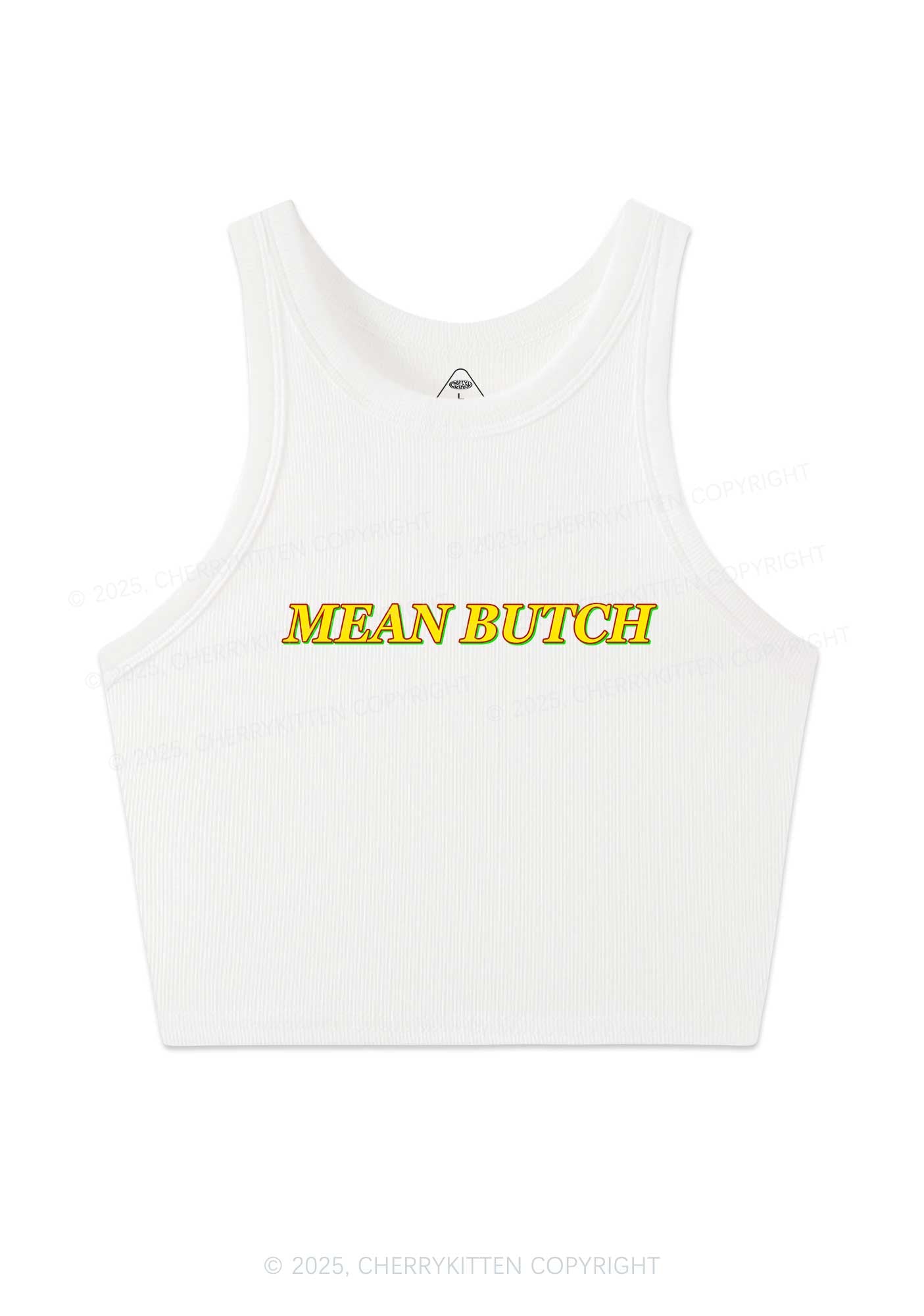 Mean Butch Pride Y2K Crop Tank Top Cherrykitten
