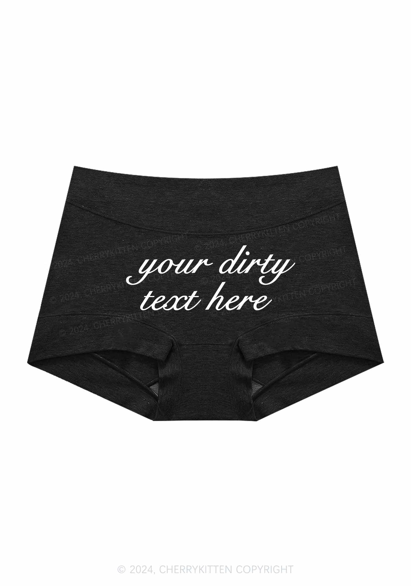 Custom Your Dirty Text Here Y2K Mid Rise Waist Boyshort Cherrykitten