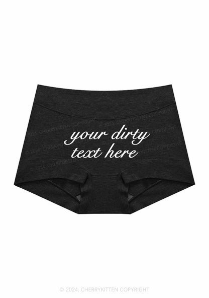 Custom Your Dirty Text Here Y2K Mid Rise Waist Boyshort Cherrykitten