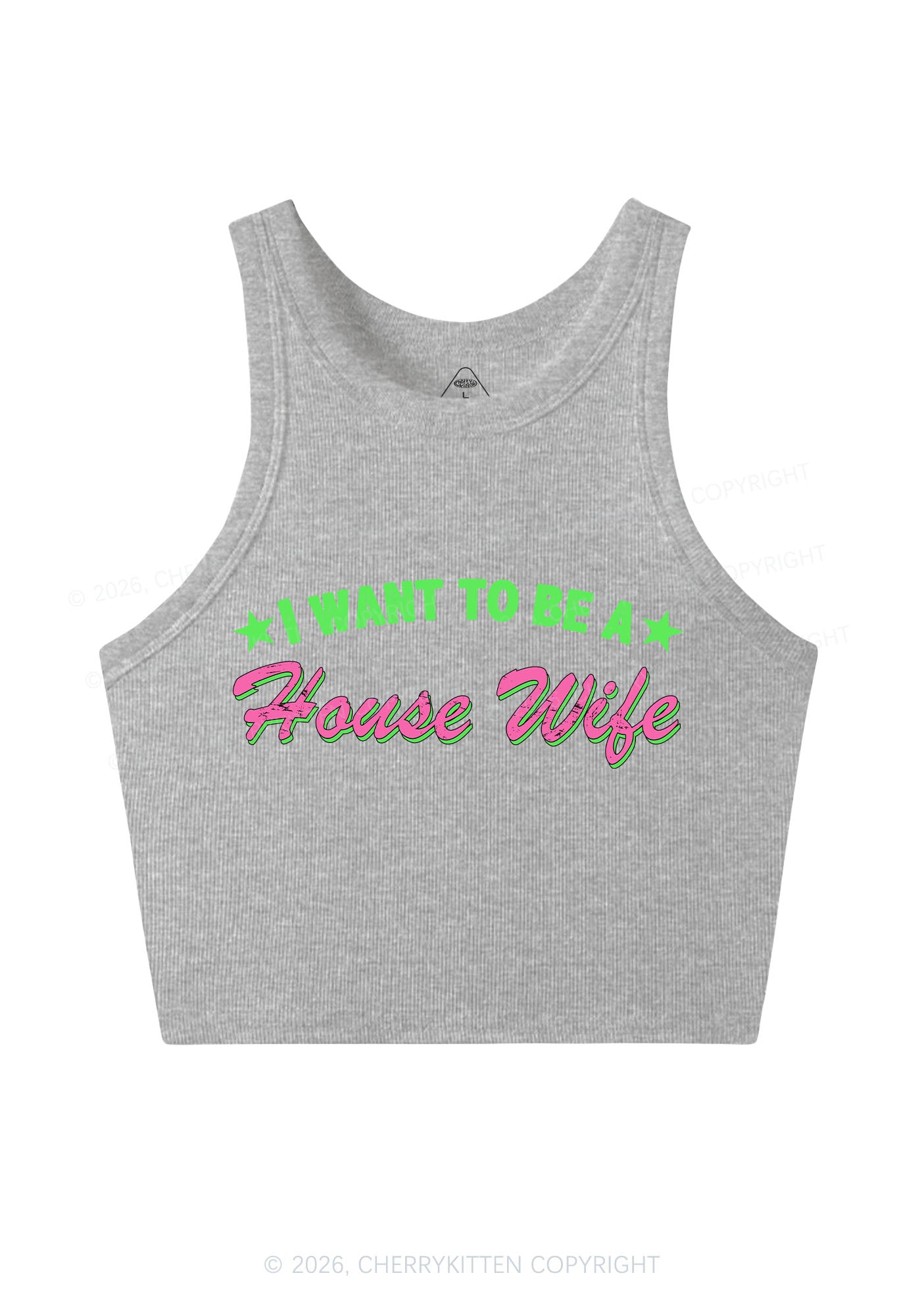 I Want To Be House Wife Y2K Crop Tank Top Cherrykitten