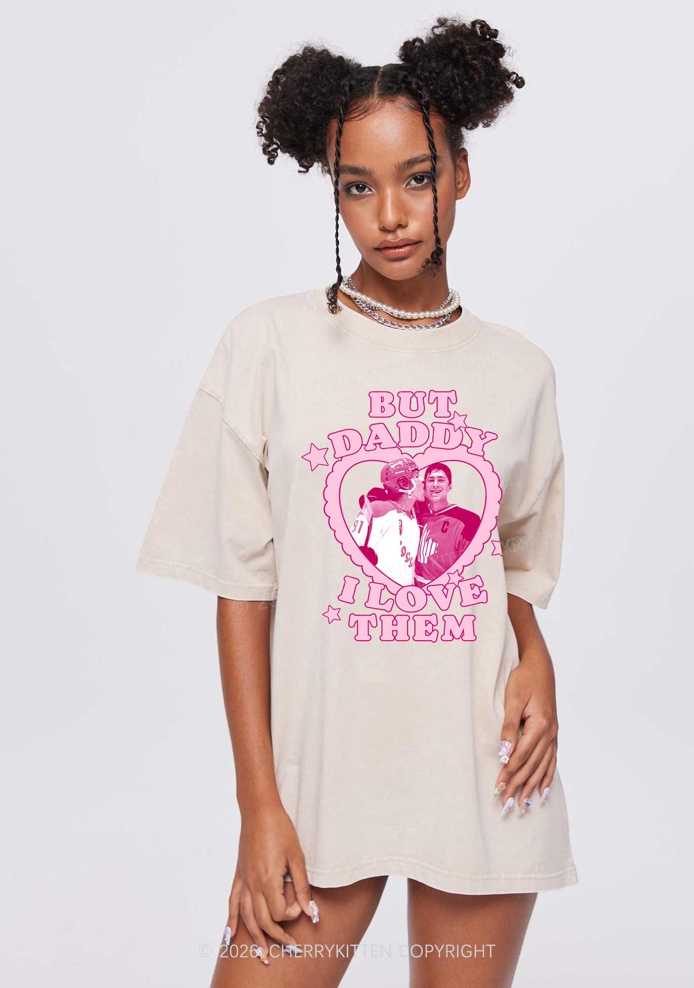But Daddy I Love Them HR Y2K Shirts Washed Tee Cherrykitten