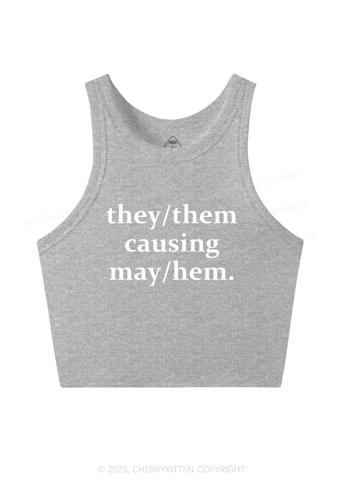 They Causing May Pride Y2K Crop Tank Top Cherrykitten