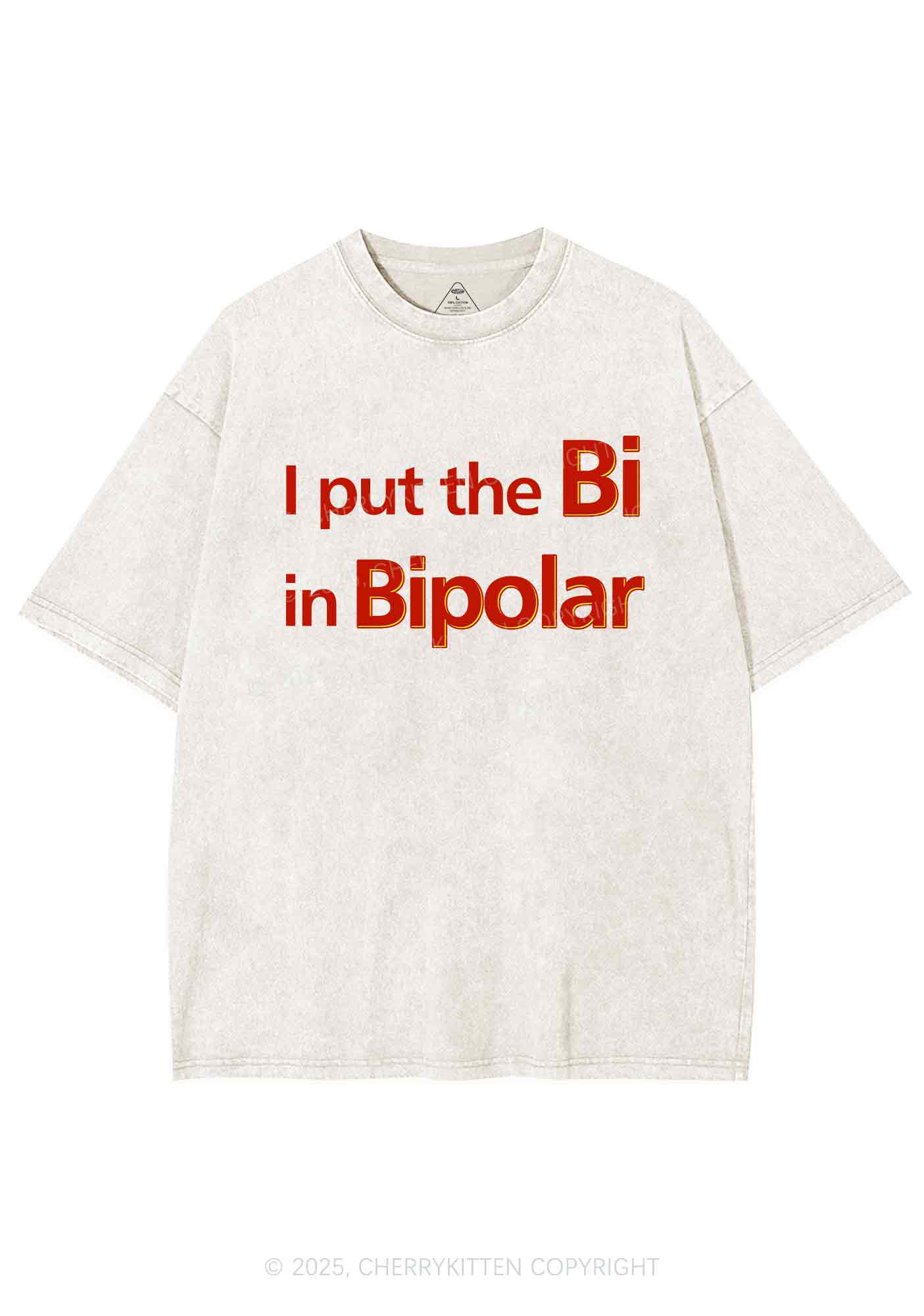 Bi In Bipolar Y2K Shirts Washed Tee Cherrykitten