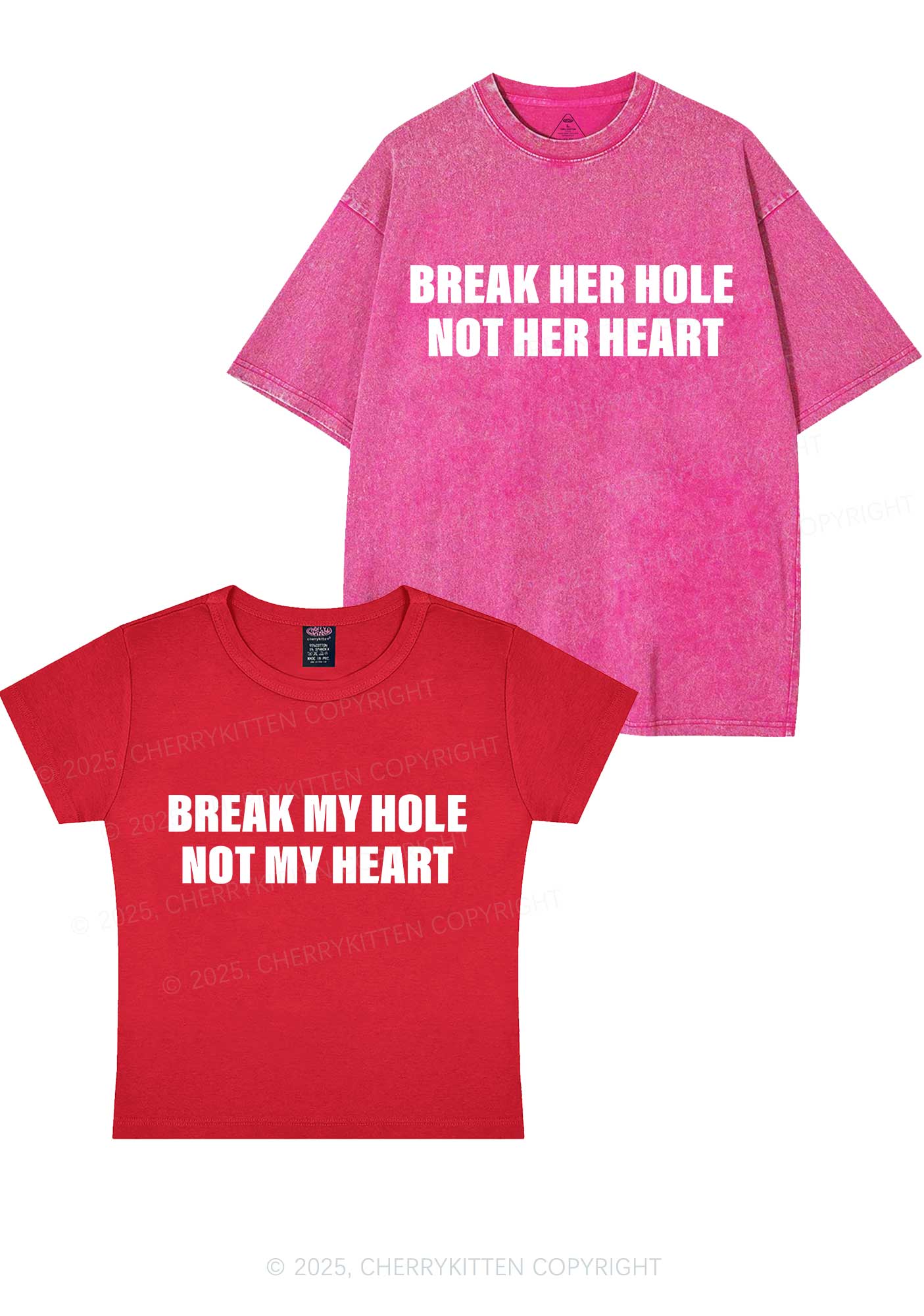 Break Hole Not Heart Y2K Valentine's Day Couple Shirt Cherrykitten