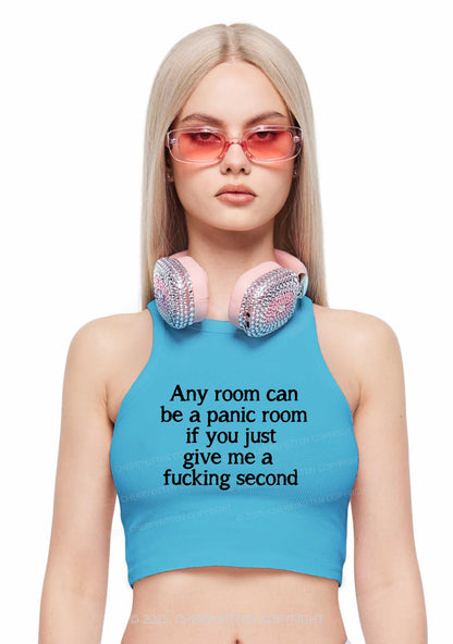 Any Room Can Be Panic Y2K Crop Tank Top Cherrykitten