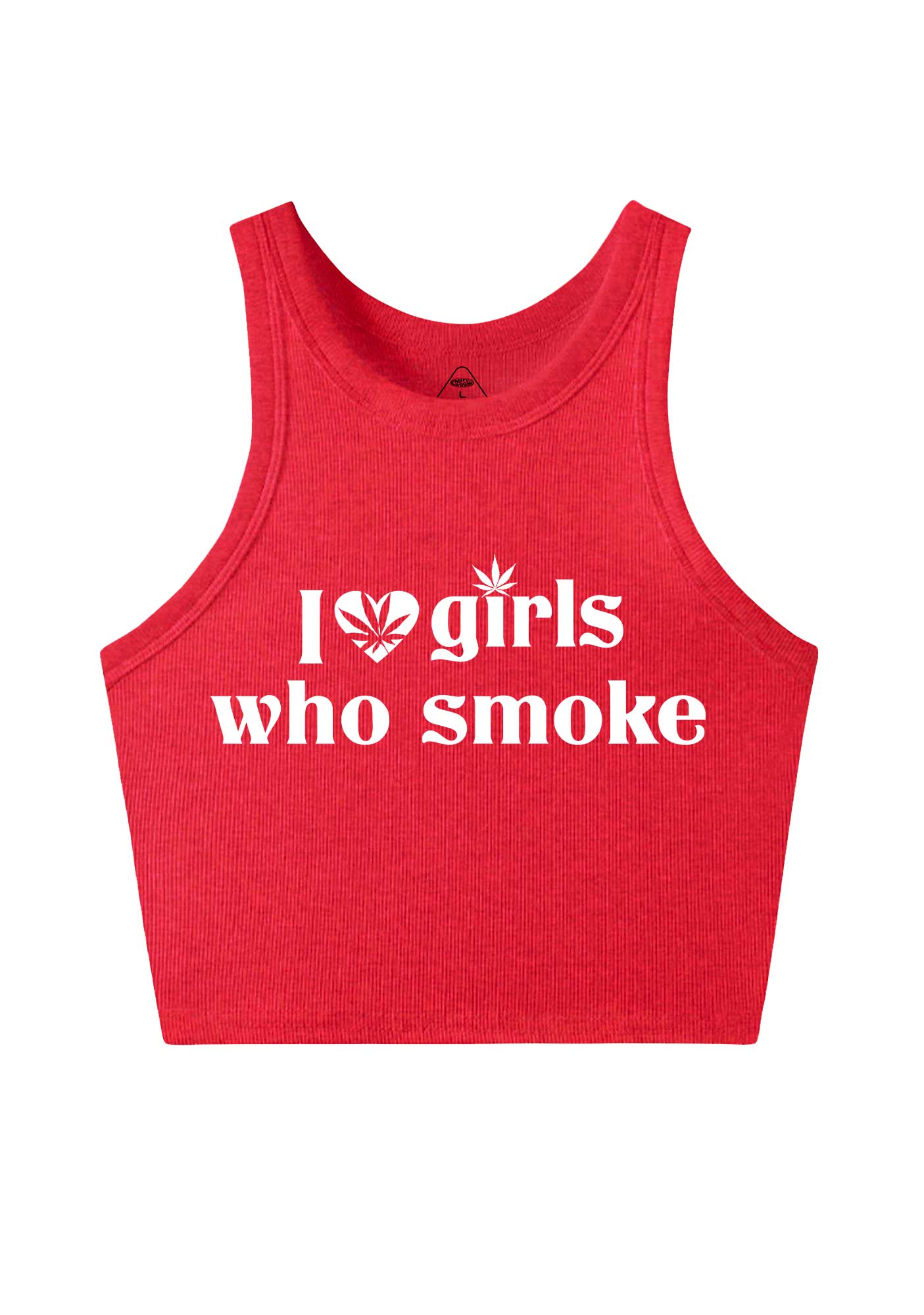I Love Girls Who Smoke Y2K Crop Tank Top Cherrykitten