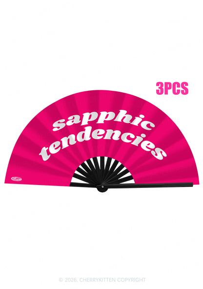 Sapphic Tendencies Pride Y2K Rave Hand Fan Cherrykitten