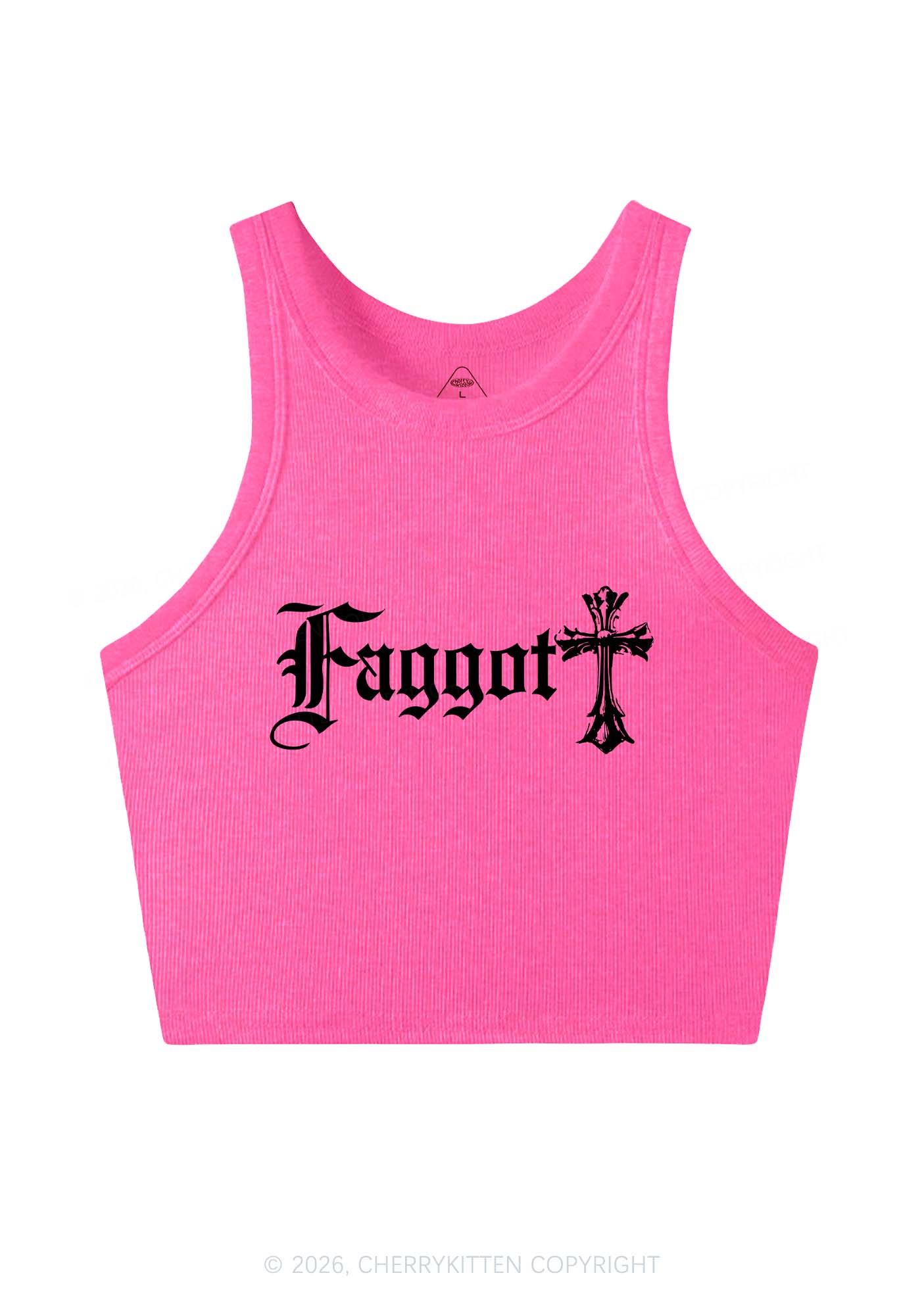Goth Faggot Pride Y2K Crop Tank Top Cherrykitten