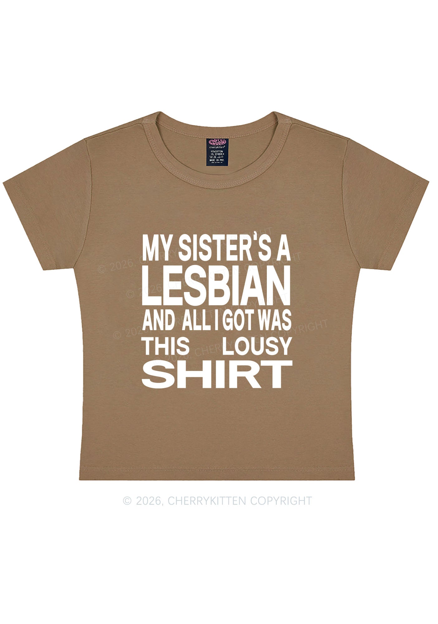 My Sisters A Lesbian Pride Y2K Baby Tee Cherrykitten