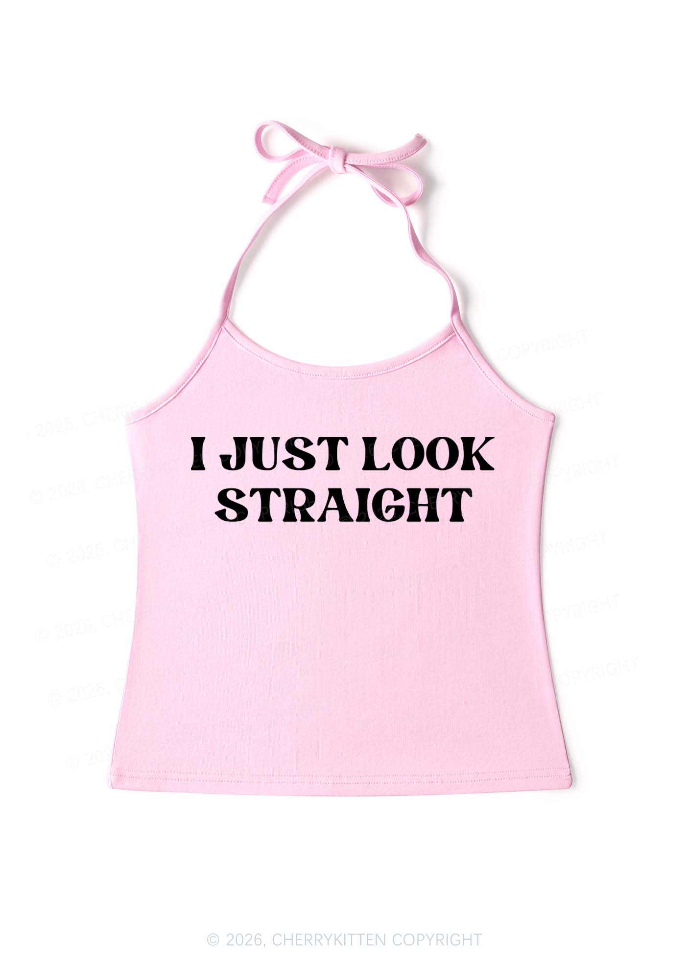 I Just Look Straight Pride Y2K Halter Neck Cami Cherrykitten