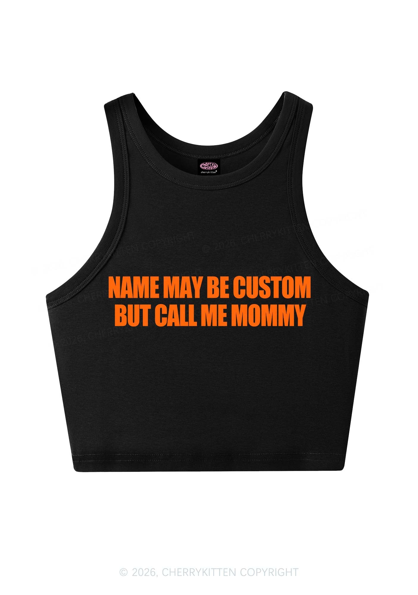 Custom Name Call Me Mommy Y2K Crop Tank Top Cherrykitten