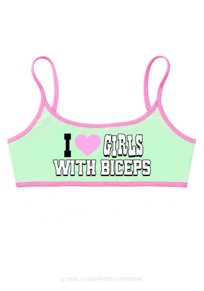 I Love Girls With Biceps Y2K Super Crop Cami Cherrykitten