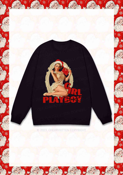 Girl Play Not Boy Christmas Y2K Sweatshirt Cherrykitten