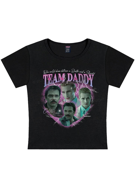 Team Daddy Y2K Baby Tee Cherrykitten