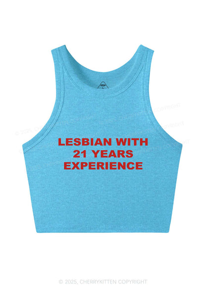 Custom Lesbian Experience Pride Y2K Crop Tank Top Cherrykitten