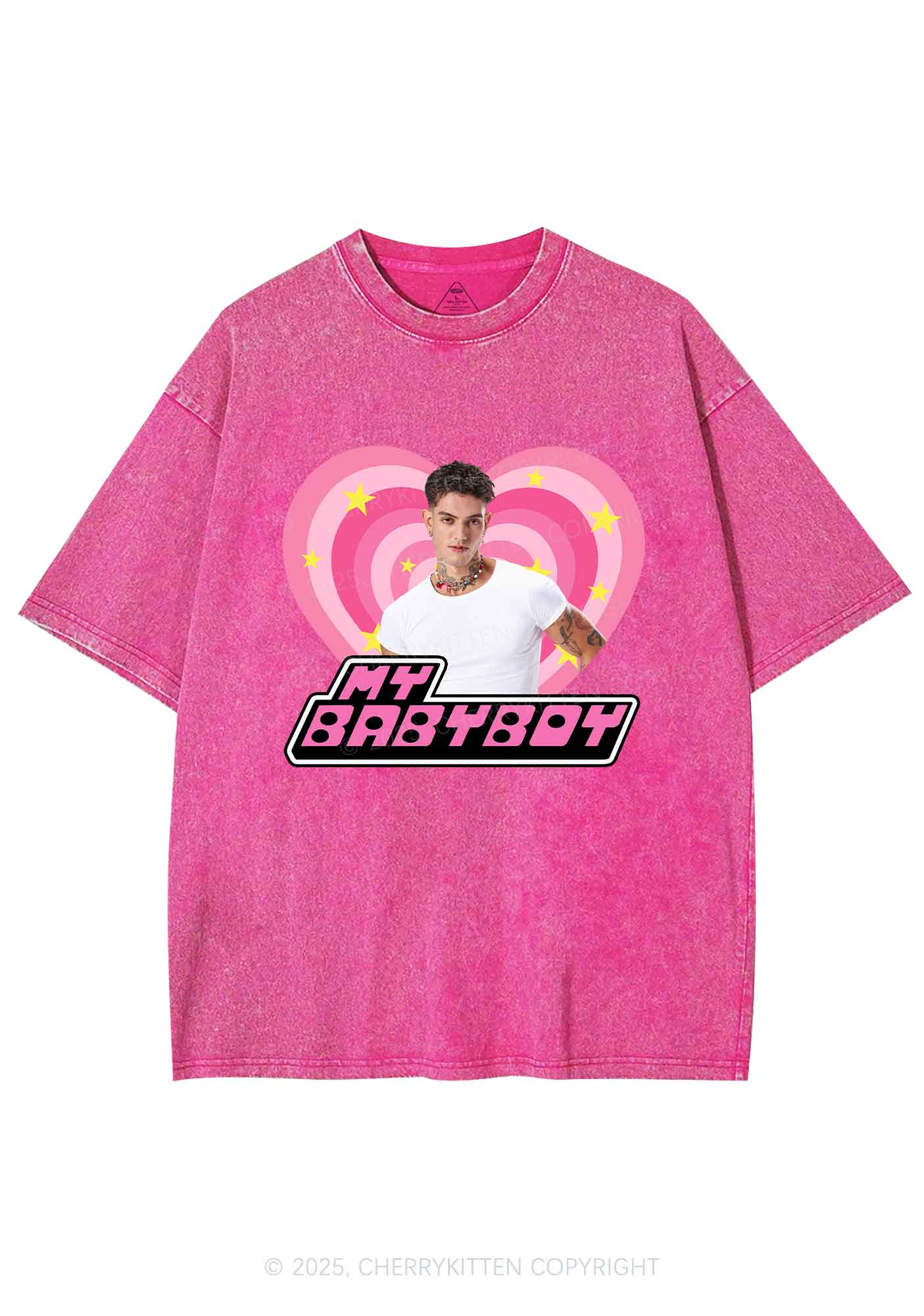 Custom Love My Babyboy Y2K Shirts Washed Tee Cherrykitten