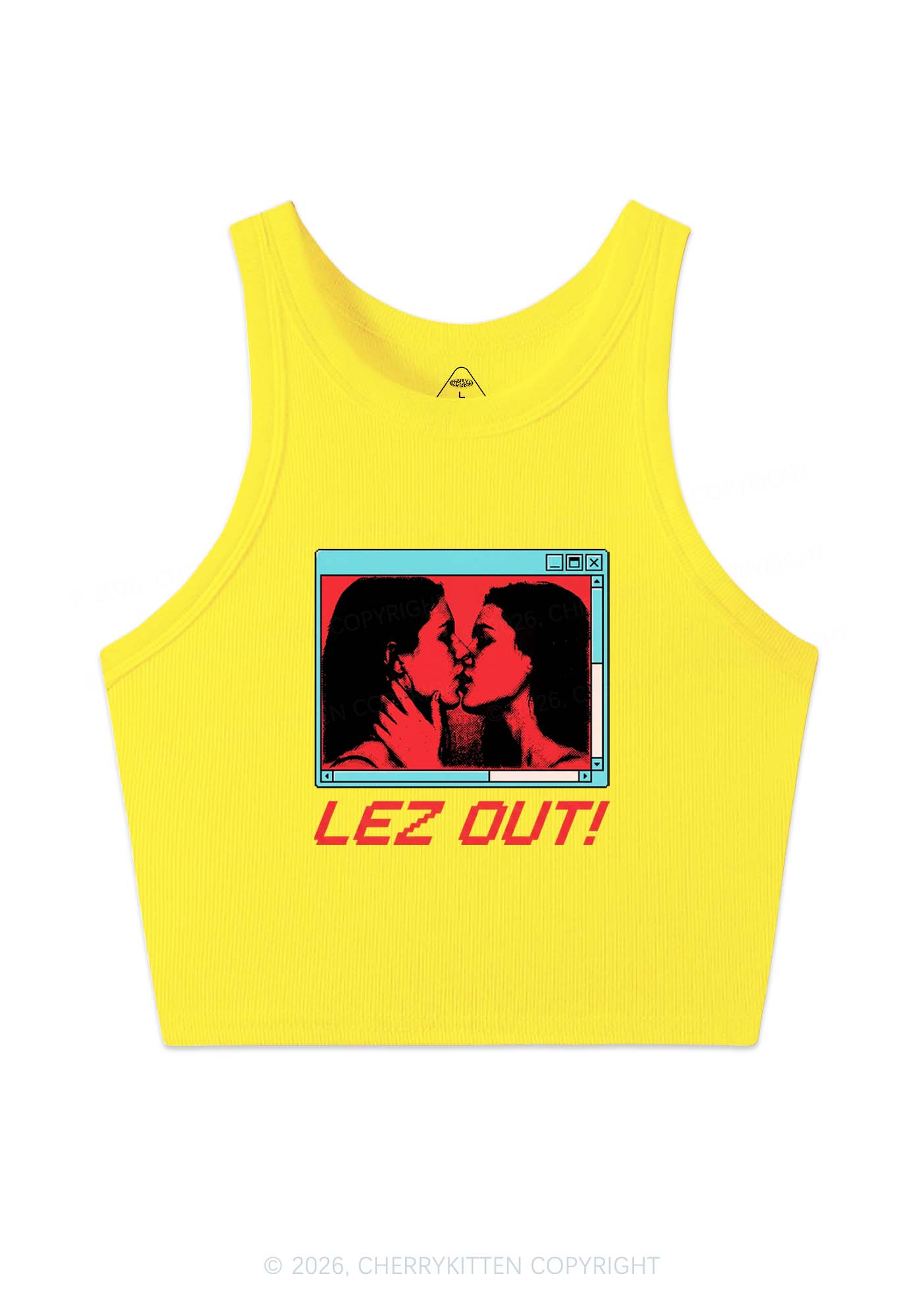 Lez Out Pride Y2K Crop Tank Top Cherrykitten
