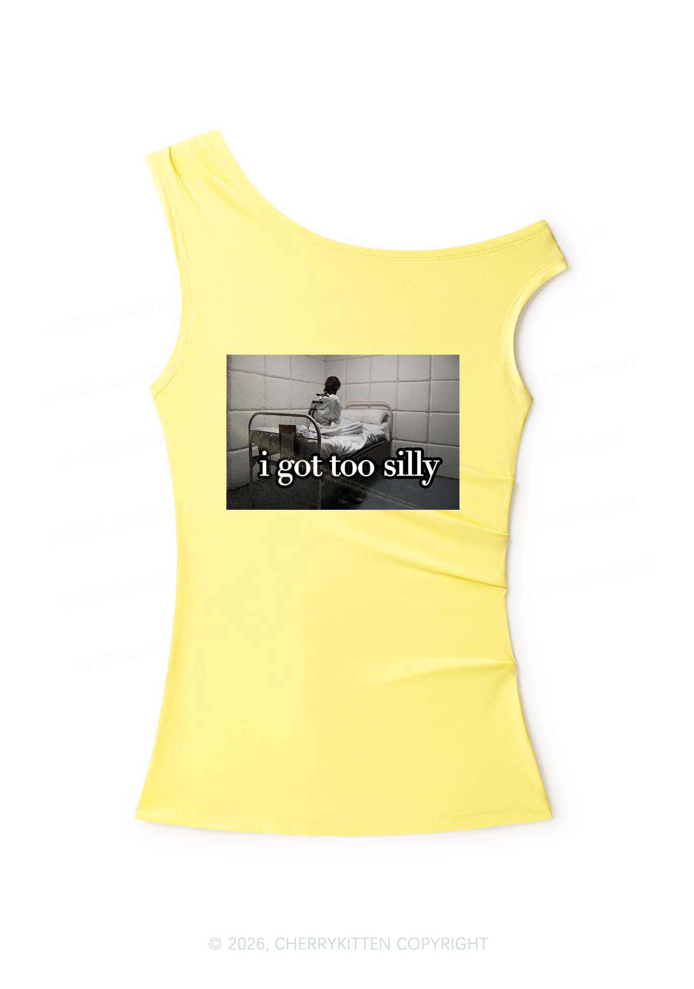 I Got Too Silly Y2K Off Shoulder Tank Top Cherrykitten