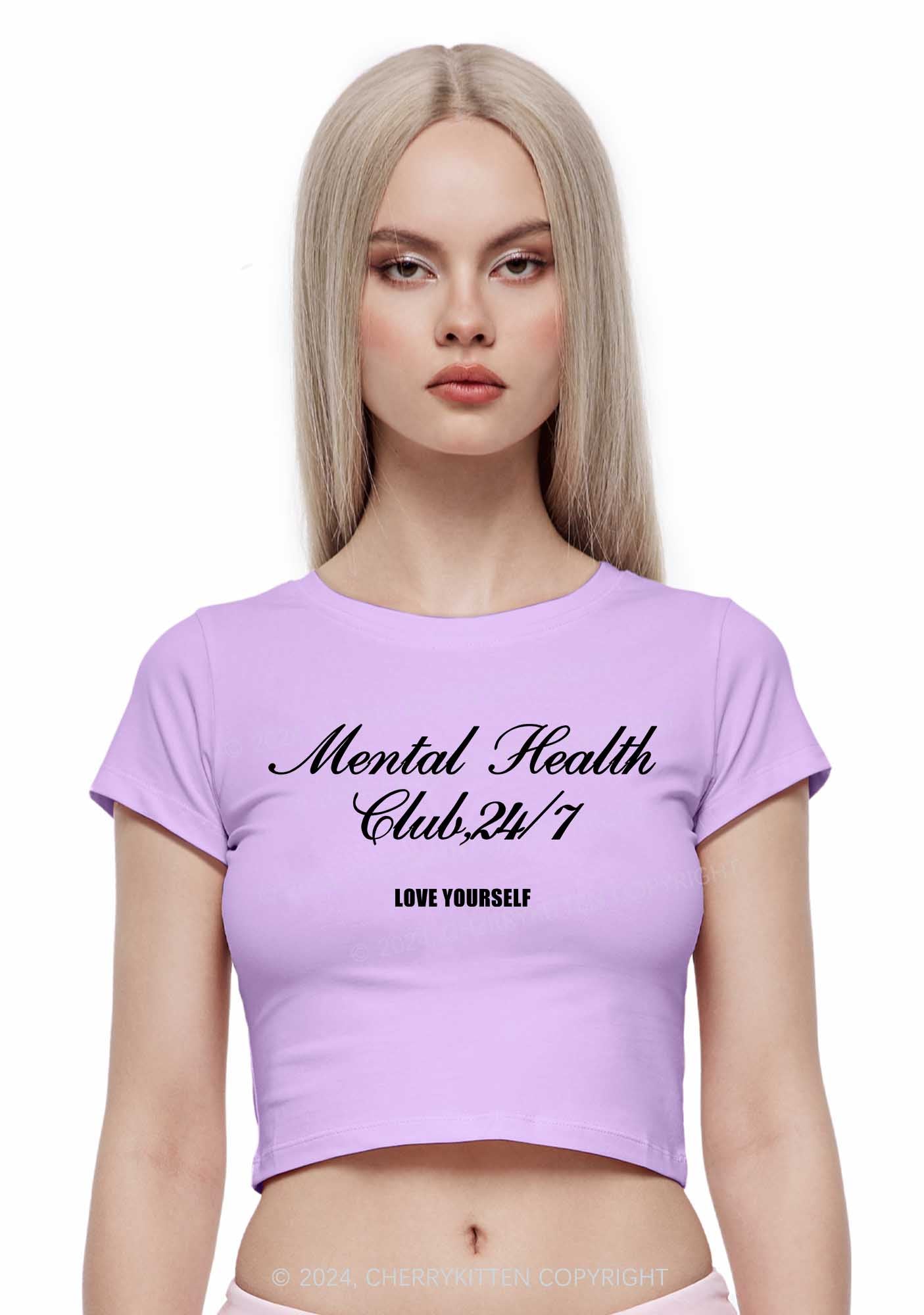 Mental Health Club Y2K Baby Tee Cherrykitten