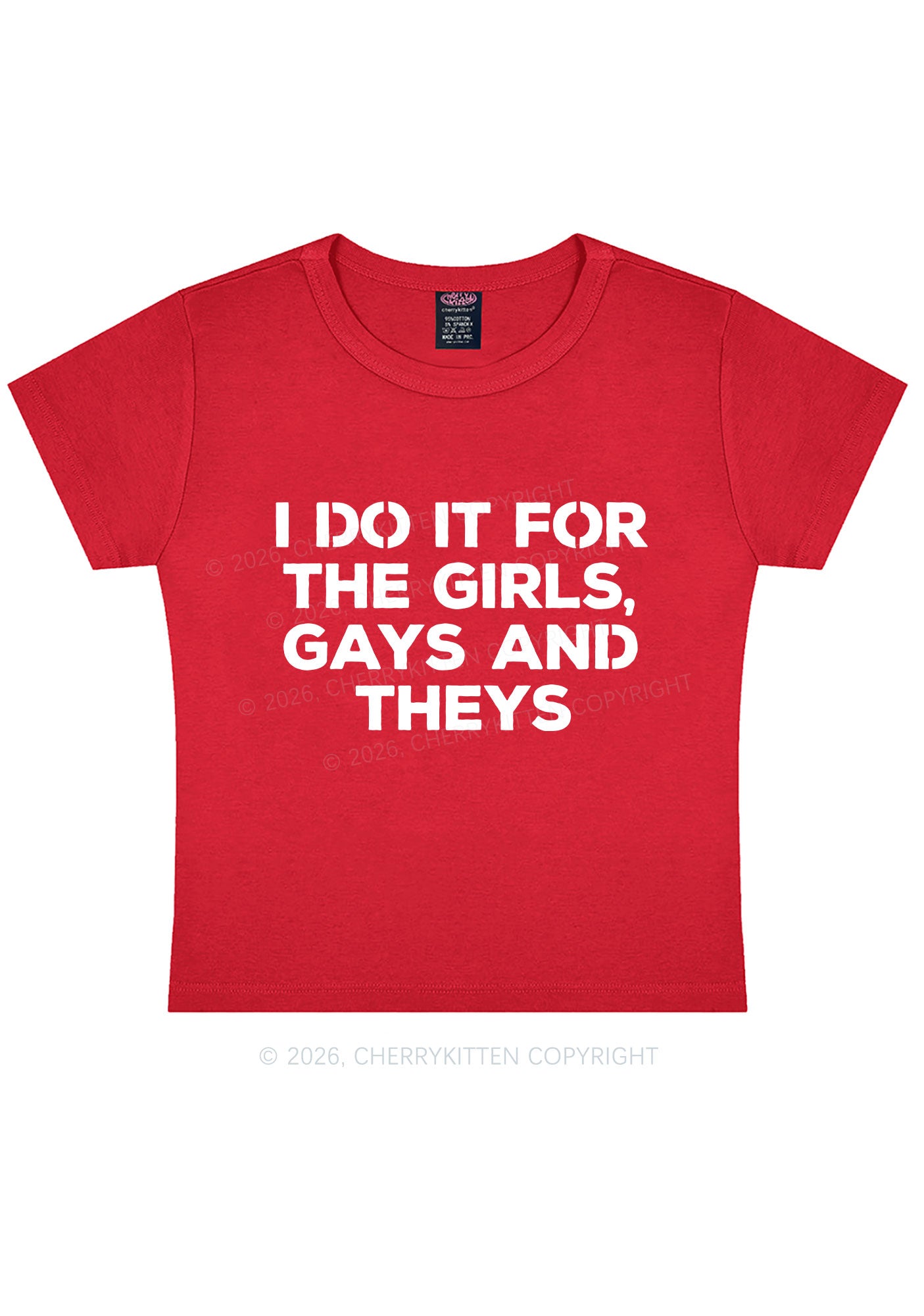 Girls Gays Theys Pride Y2K Baby Tee Cherrykitten