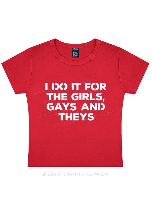 Girls Gays Theys Pride Y2K Baby Tee Cherrykitten