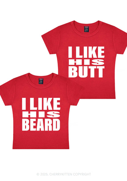 I Like His Beard Y2K Valentine's Day Baby Tee Cherrykitten