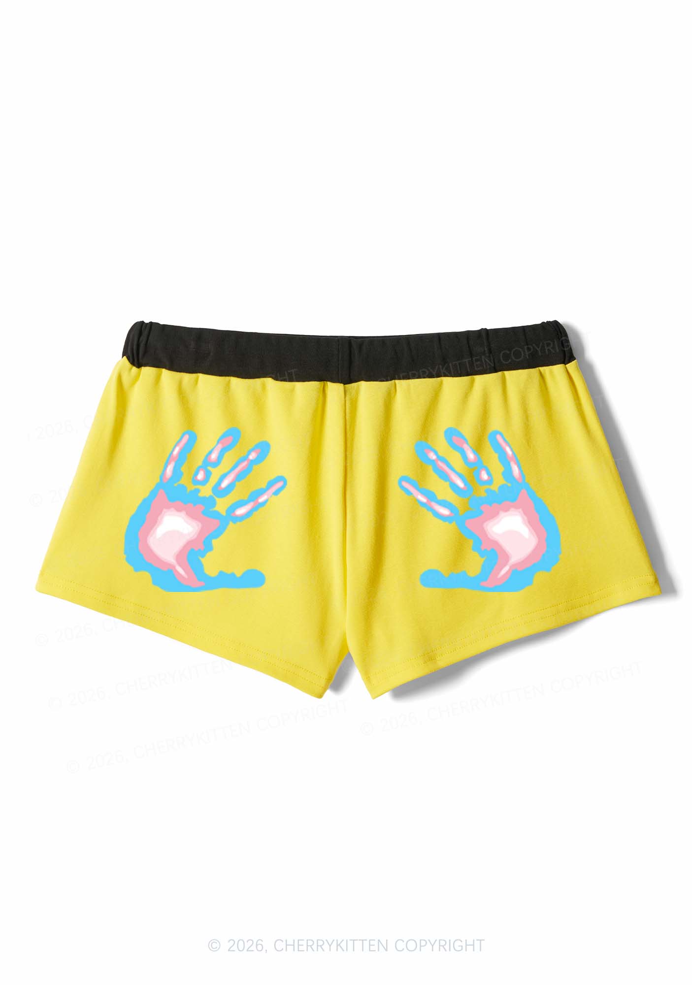 Trans Thermal Hands Pride Y2K Drawstring Mini Shorts Cherrykitten