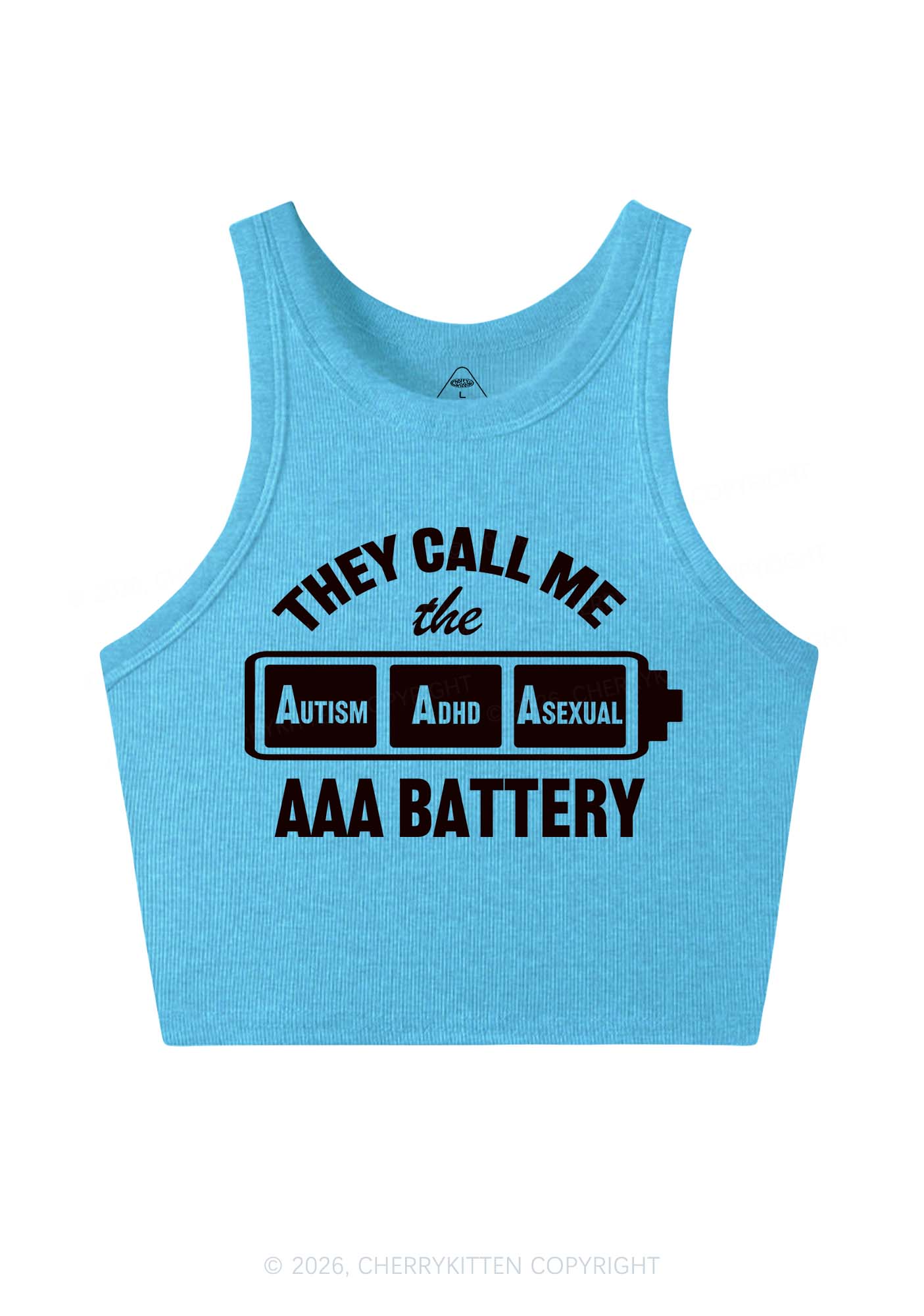 They Call Me AAA Battery Pride Y2K Crop Tank Top Cherrykitten
