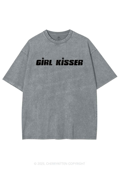Girl Kisser Star Y2K Shirts Washed Tee Cherrykitten