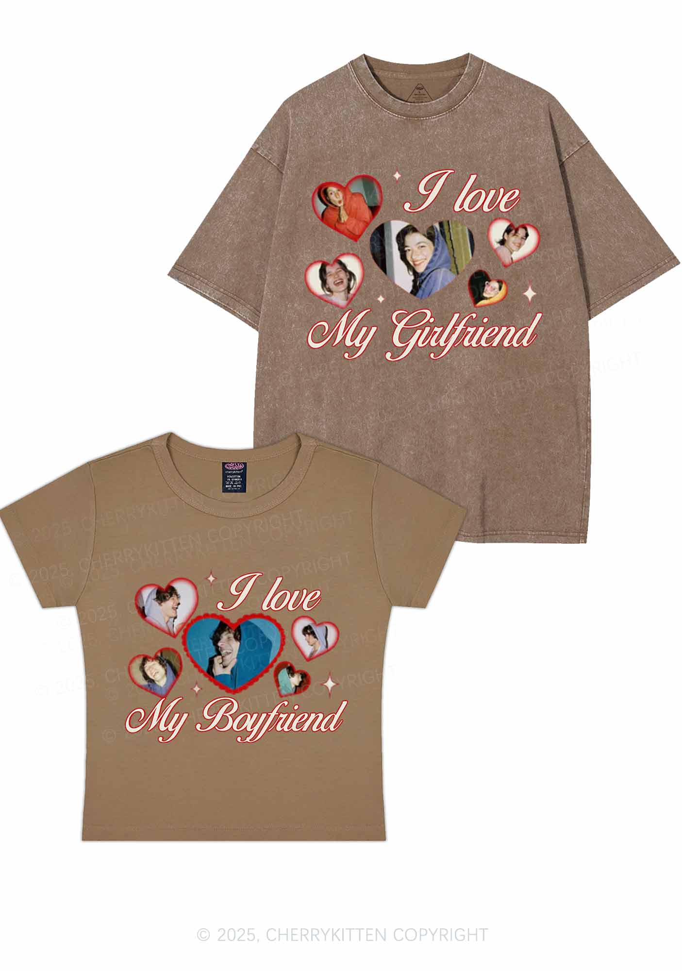 Custom Boyfriend Girlfriend Photos Y2K Valentine's Day Couple Shirt Cherrykitten