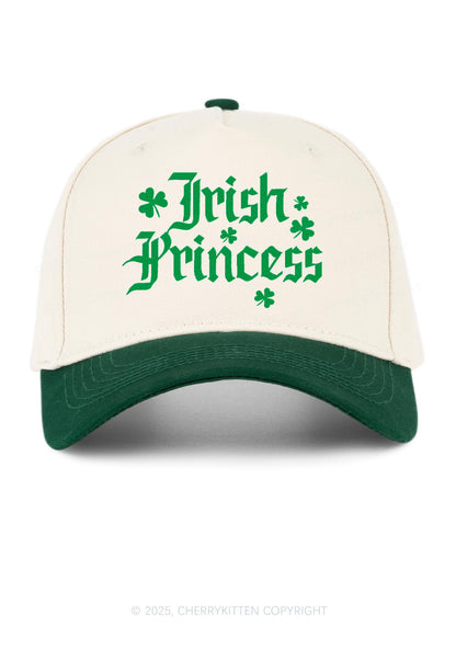Embroidered Irish Princess St Patricks Y2K Color Block Baseball Cap Cherrykitten