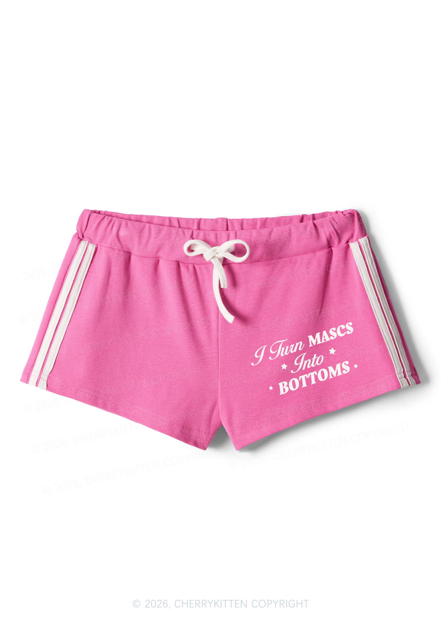 I Turn Mascs Into Bottoms Pride Y2K Drawstring Mini Shorts Cherrykitten