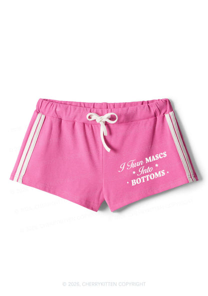 I Turn Mascs Into Bottoms Pride Y2K Drawstring Mini Shorts Cherrykitten