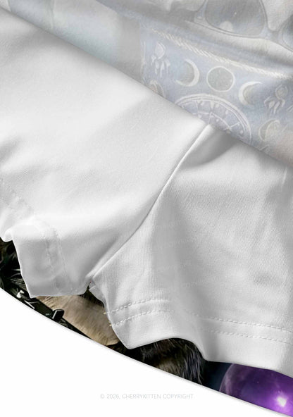 Wizard Opossum DJ Y2K Print Mini Skirt Cherrykitten