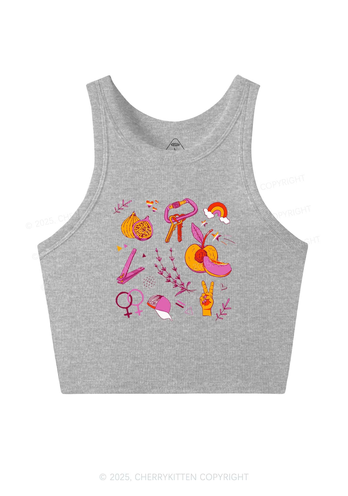 Lesbian Symbols Y2K Crop Tank Top Cherrykitten