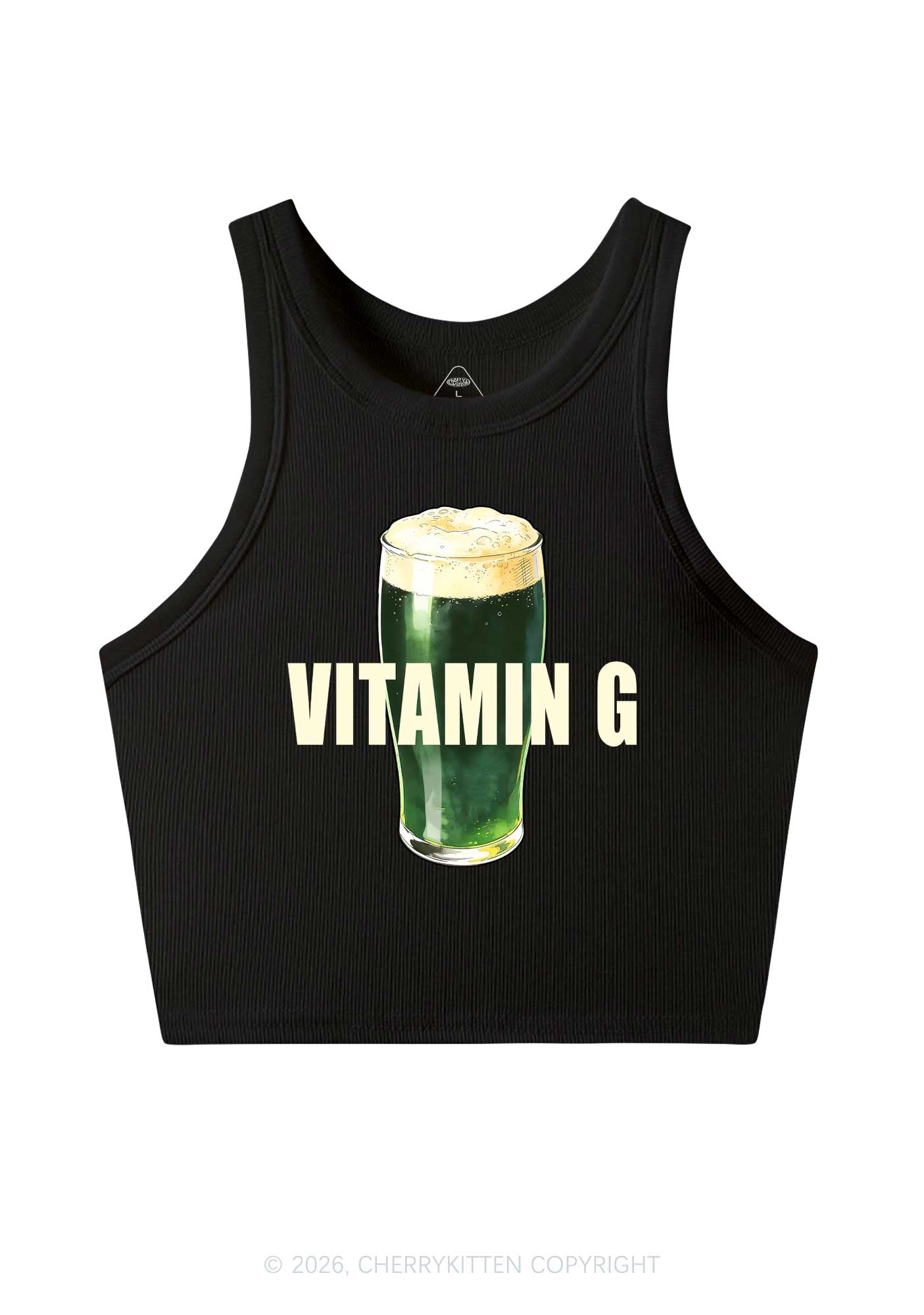 Vitamin G St Patricks Y2K Crop Tank Top Cherrykitten