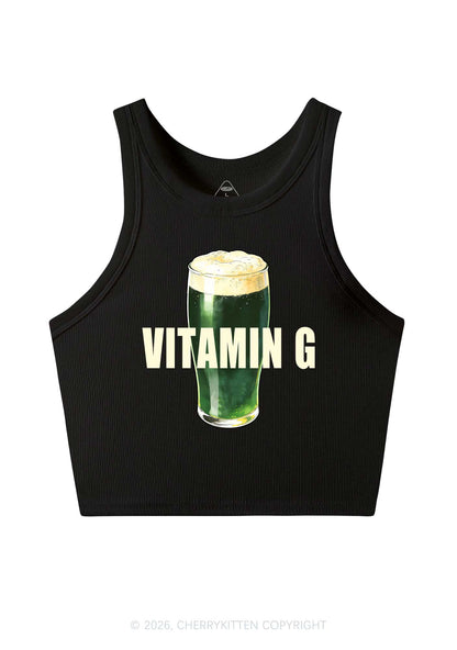 Vitamin G St Patricks Y2K Crop Tank Top Cherrykitten