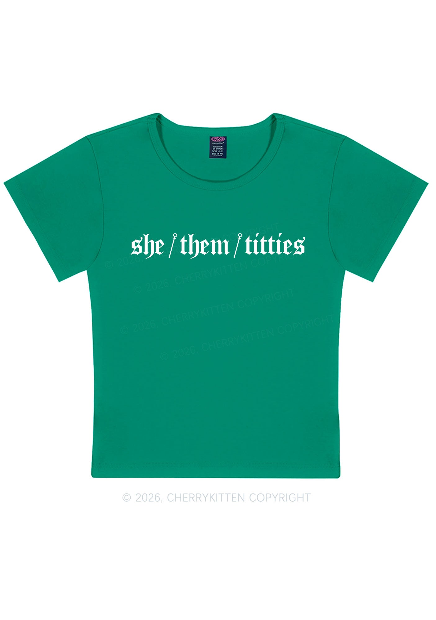 She Them Txtties Pride Y2K Baby Tee Cherrykitten