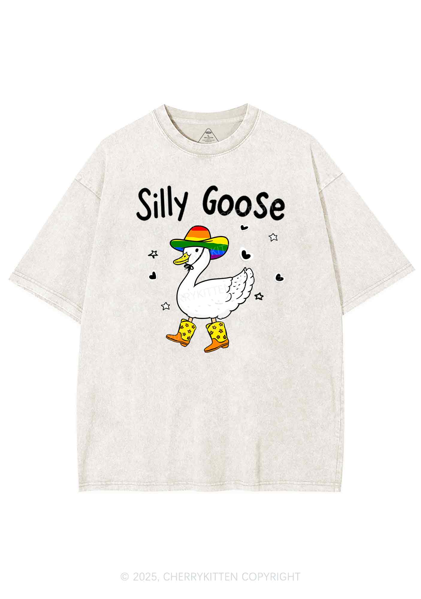 Silly Goose Pride Y2K Shirts Washed Tee Cherrykitten