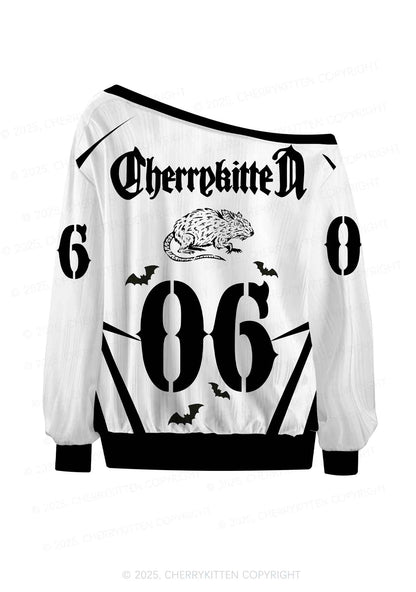 Halloween Custom Bat Monster Y2K Off Shoulder Long Sleeve Sport Jersey Shirts Cherrykitten