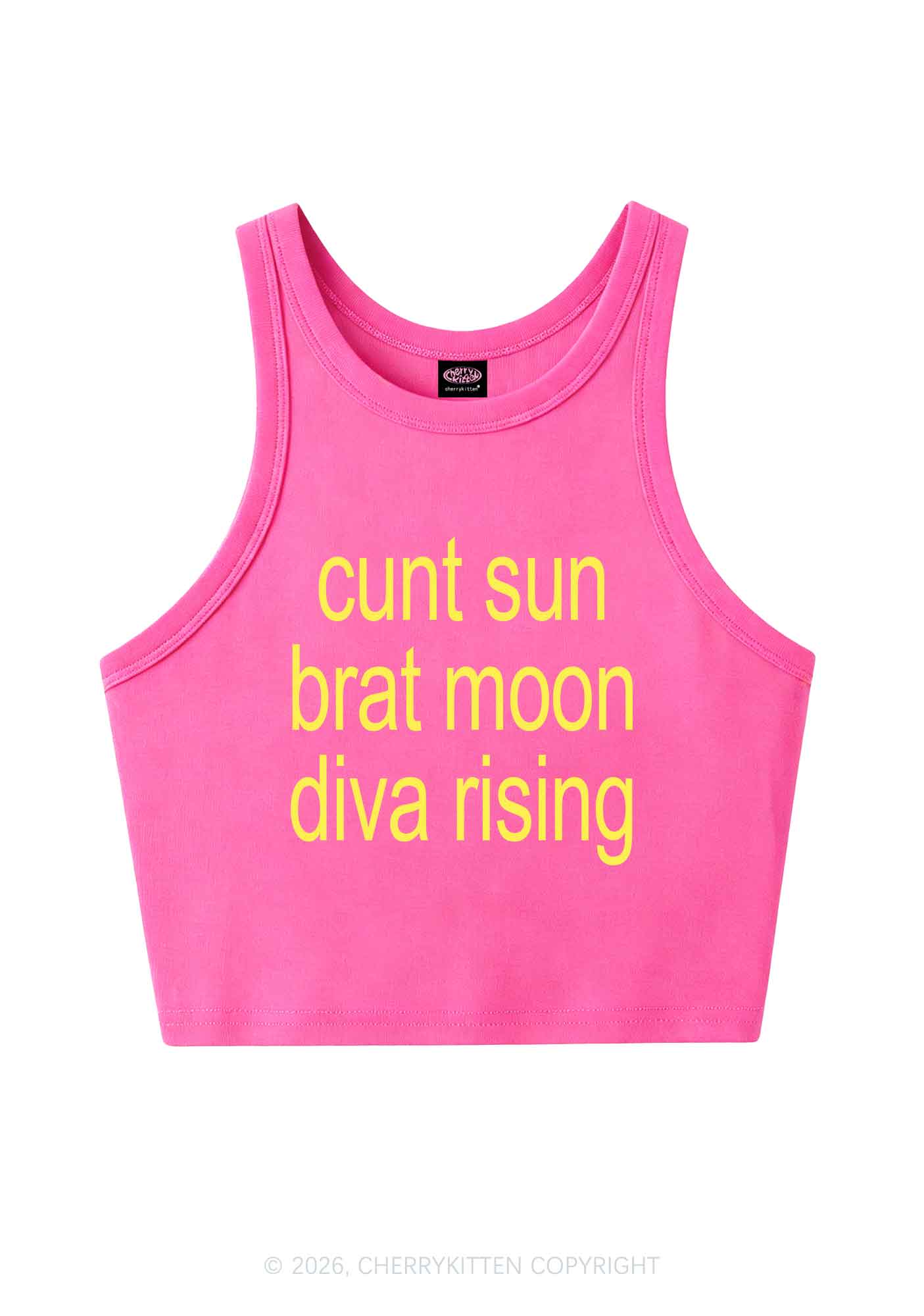 Cxxt Sun Brat Moon Diva Rising Y2K Crop Tank Top Cherrykitten