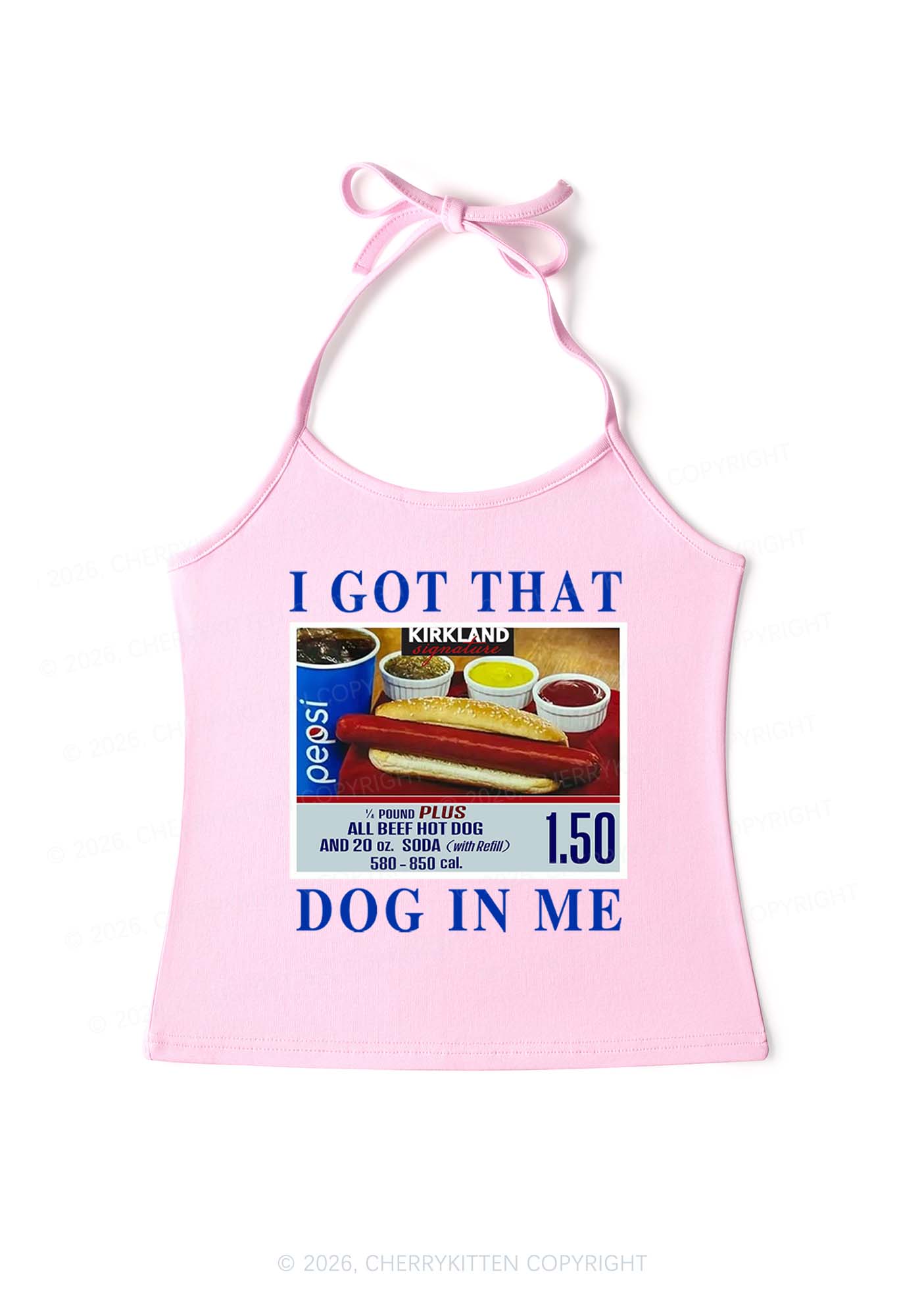I Got That Hot Dog In Me Y2K Halter Neck Cami Cherrykitten
