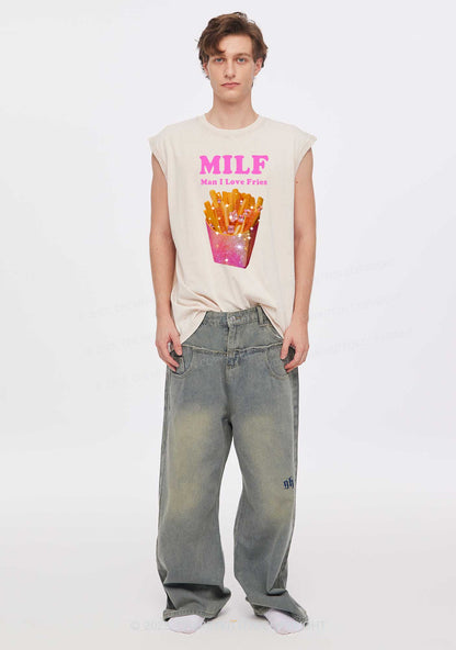 Man I Love Fries Y2K Washed Muscle Tank Cherrykitten