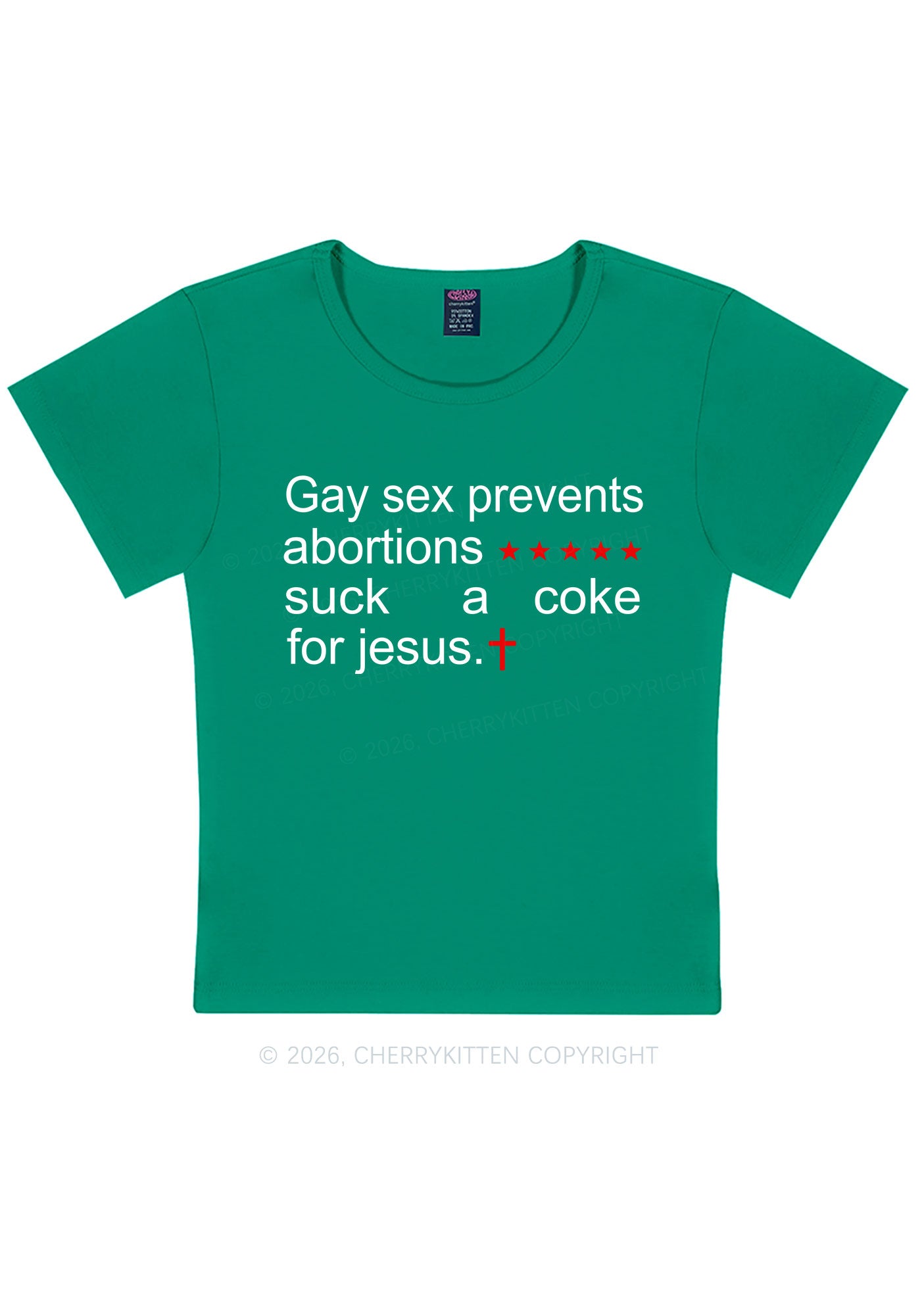 Suck A Coke For Jesus Pride Y2K Baby Tee Cherrykitten