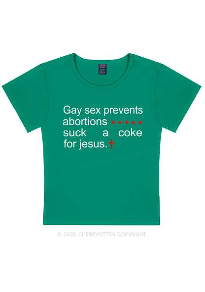 Suck A Coke For Jesus Pride Y2K Baby Tee Cherrykitten