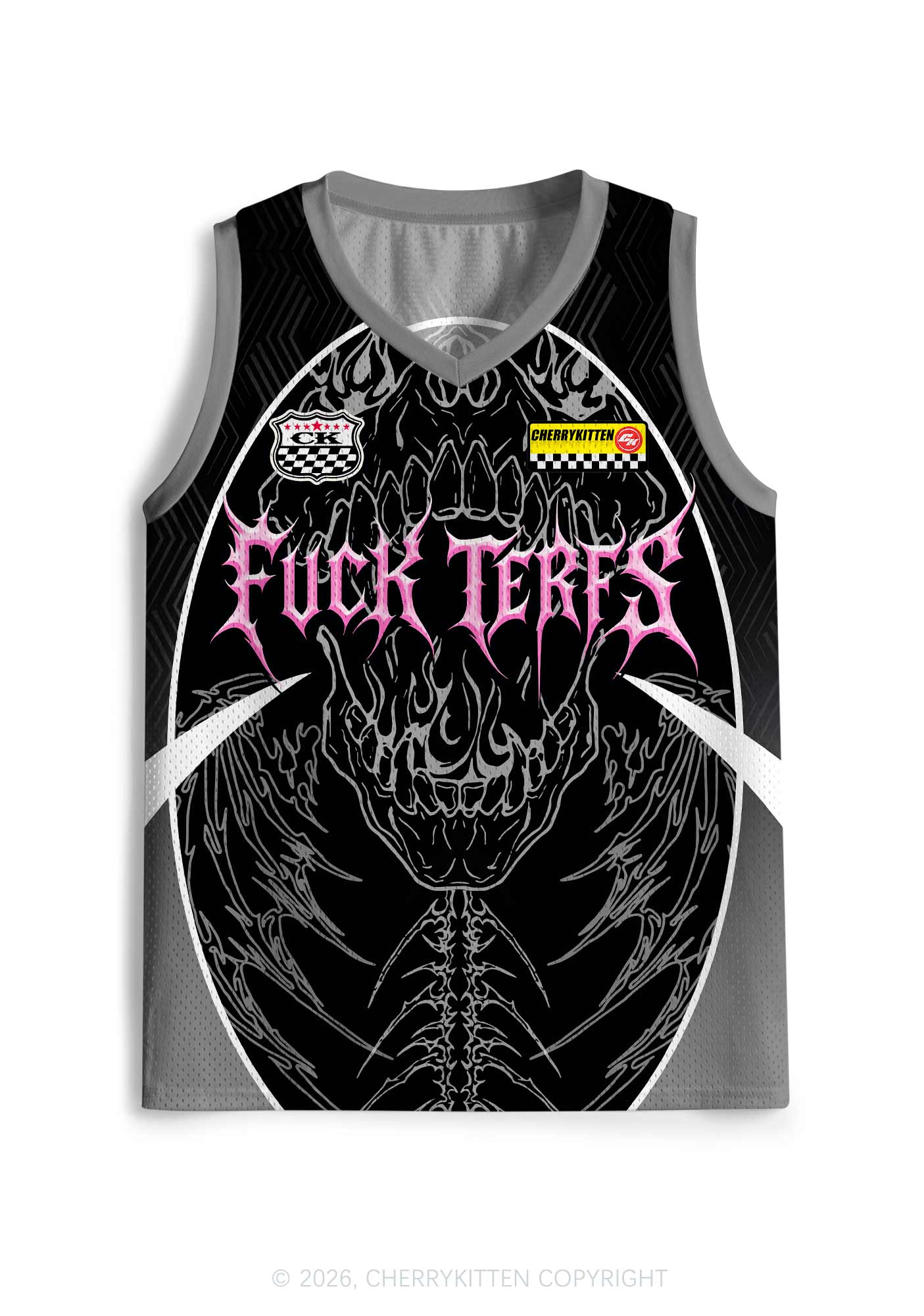 Fxxk Terfs Gothic Skull Pride Y2K Sport Jersey Tank Cherrykitten