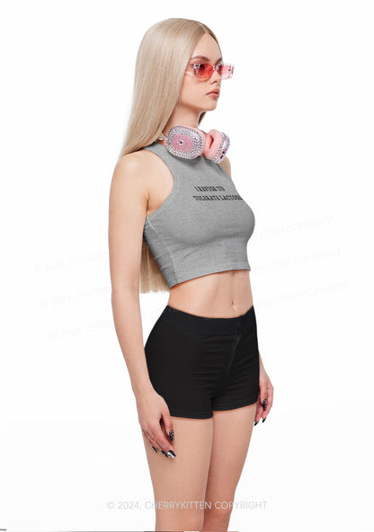 Refuse To Tolerate Lactose Y2K Crop Tank Top Cherrykitten