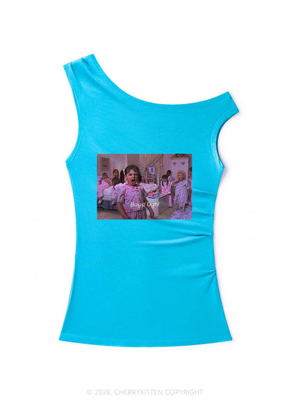 Boys Ugh Y2K Off Shoulder Tank Top Cherrykitten