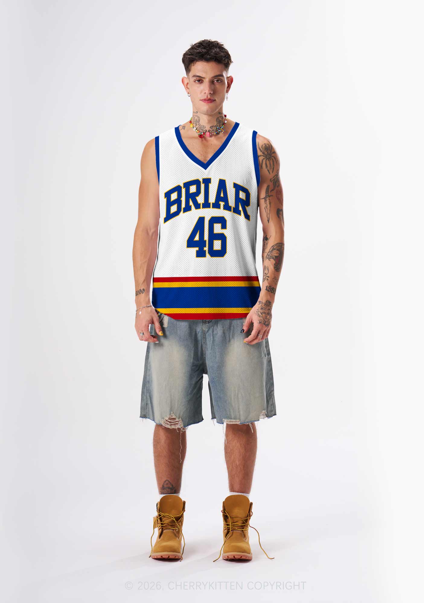 Retro White Hockey Team JT Y2K Sport Jersey Tank Cherrykitten