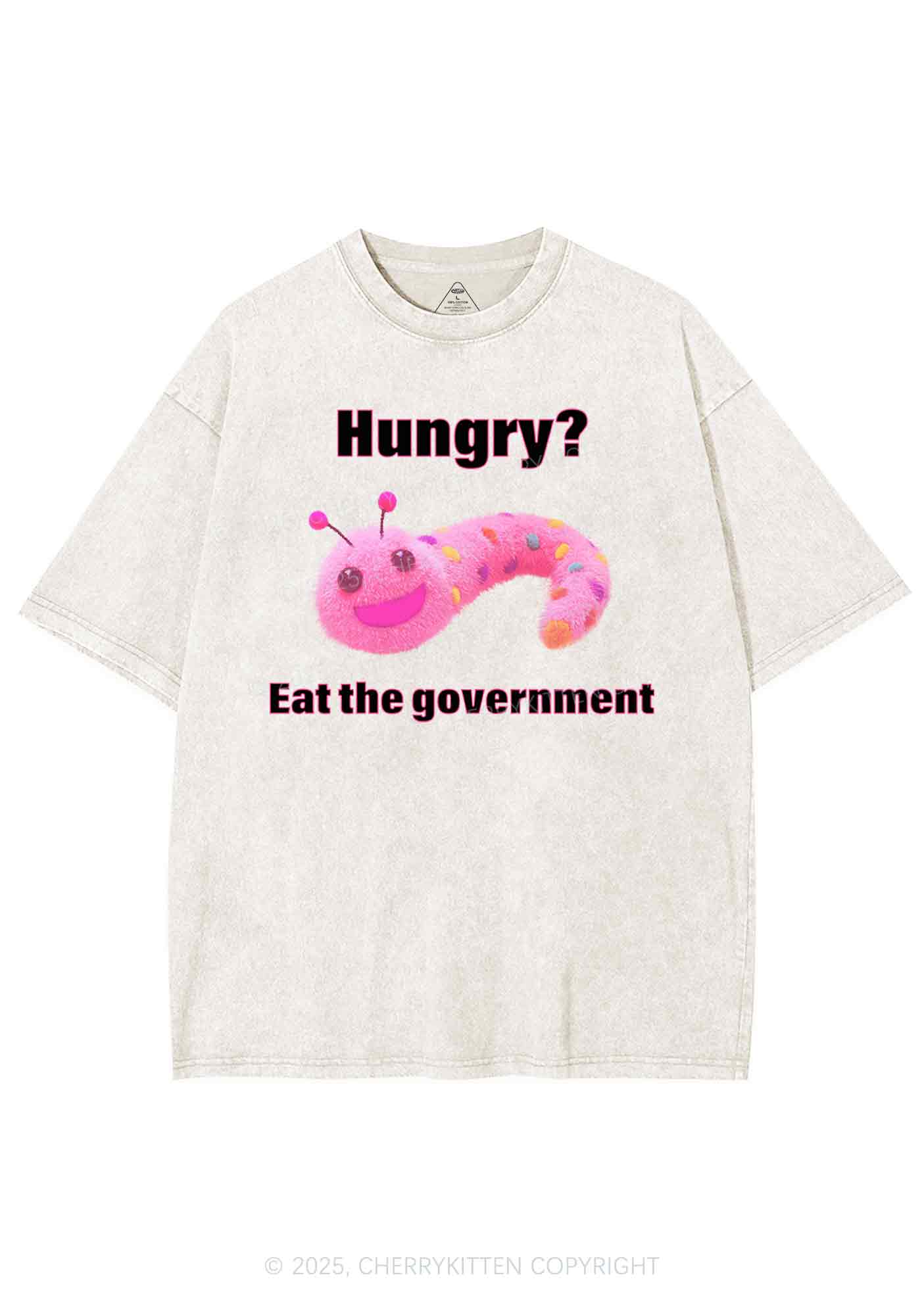Eat The Government Y2K Shirts Washed Tee Cherrykitten